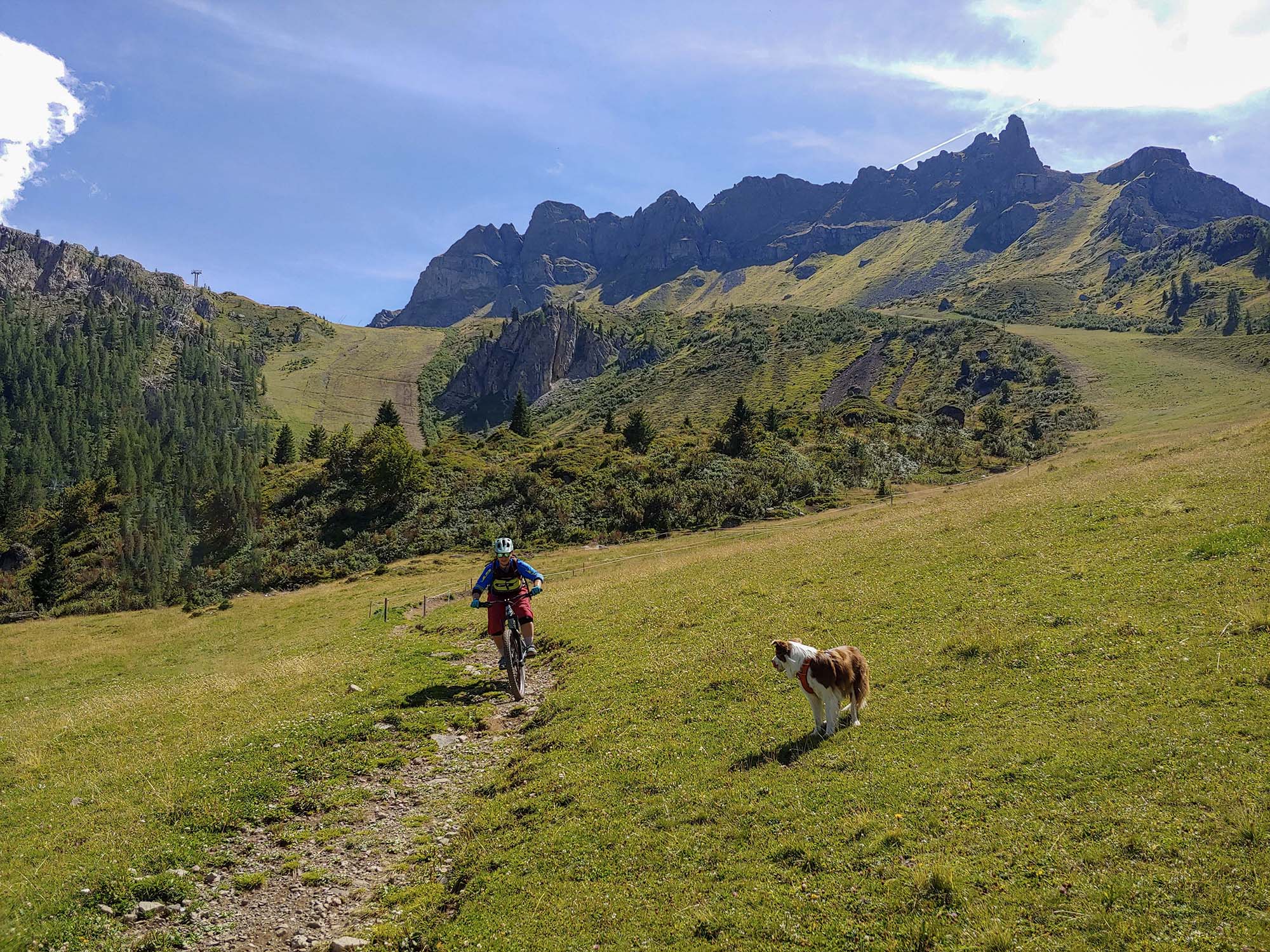 Riding with mom in the Dolomites