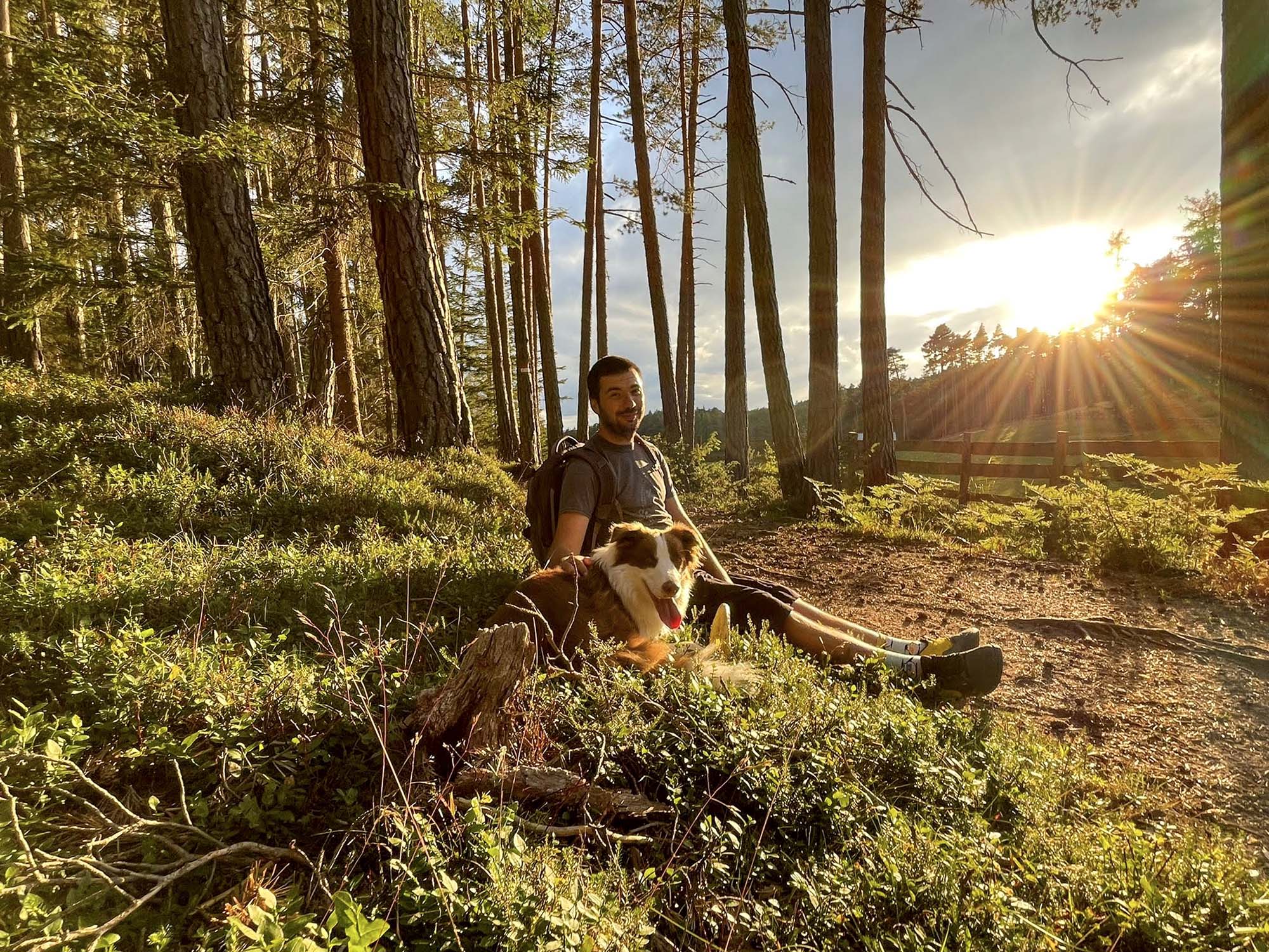 Chilling with dad in the woods